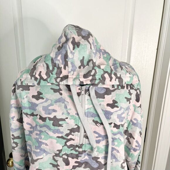 Fabletics Hallie Camo 1/2 Zip Boxy Relaxed Oversized Hoodie Pocket Sweatshirt - Picture 8 of 10